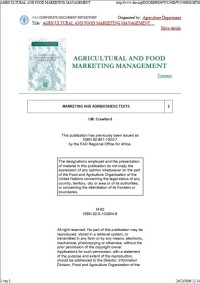 Agricultural and food marketing management