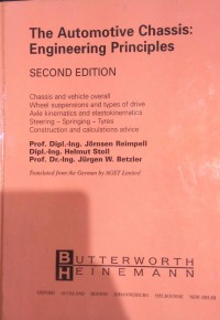 The automotive chassis: engineering principles, 2nd edition